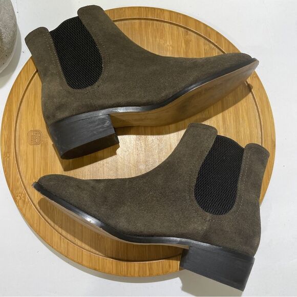 Karl Lagerfeld Mirla Suede Chelsea Boots‎ Brown Leather Bootie Size 6.5 - Picture 6 of 9